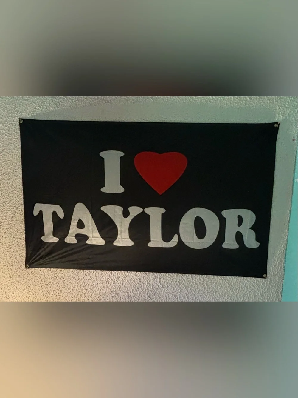 I Heart Taylor Graphic Banner - Black, White & Red